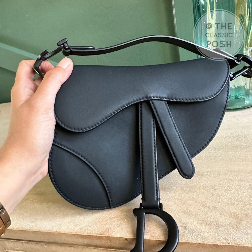 EUC Dior Saddle Mini Ultra Matte So Black Shoulder Bag (NO STRAP) - Picture 4 of 11